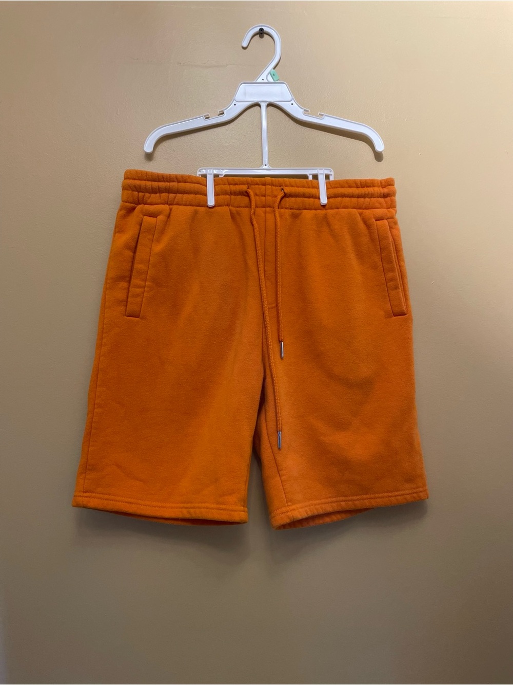 Forever 21 Men's Bright Orange Fleece Drawstring Shorts